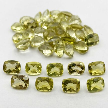 Natural Lemon Quartz Cushion Checker Cut Stone Lot 38 Pcs 8*10 MM 104 CT