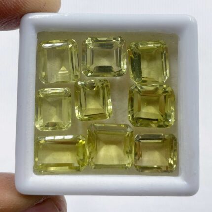 Natural Lemon Quartz Octagon Cut Loose Stone Lot 17 Pcs 6*7-10*12 MM 101 CT
