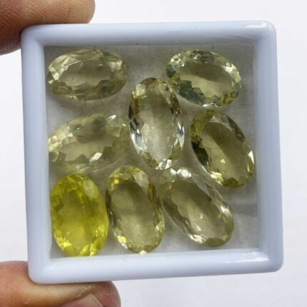 Natural Lemon Quartz Oval Cut Loose Stone Lot 8 Pcs 10*16-11*19 MM 68 CT