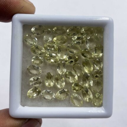 Natural Lemon Quartz Oval Cut Loose Stone Lot 241 Pcs 4*5-4*6 MM 99 CT