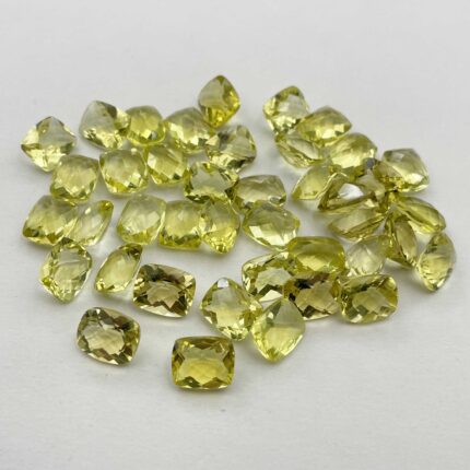 Natural Lemon Quartz Cushion Checker Cut Loose Gemstone Lot 13 Pcs 9*11 MM 50 CT