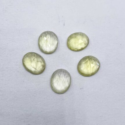 Natural Lemon Quartz Oval Checker Cut Loose Stone Lot 5 Pcs 8*10 MM 10 CT