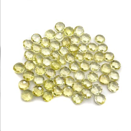 Natural Lemon Quartz Round Briolette Cut Loose Stone Lot 63 Pcs 8 MM 102 CT