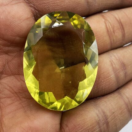 Natural Lemon Quartz Oval Cut Loose Gemstone 30*40 MM 100 CT