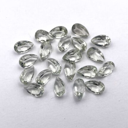 Natural Green Amethyst Pear Cut Loose Gemstone Lot 76 Pcs 5x8 MM 65 CT