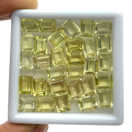 Natural Lemon Quartz Octagon Cut Loose Stone Lot 65 Pcs 6*8 MM 100 CT