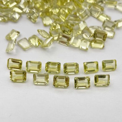 Natural Lemon Quartz Octagon Cut Loose Stone Lot 100 Pcs 5*7 MM 100 CT
