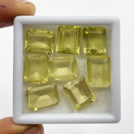 Natural Lemon Quartz Octagon Cut Loose Stone Lot 8 Pcs 11*14-11*15 MM 64 CT