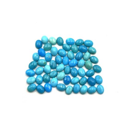 Natural Sleeping Beauty Turquoise Oval Cabochon Stone Lot 58 Pcs 3*4 MM 10 CT