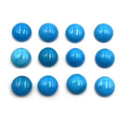 Natural Sleeping Beauty Turquoise Round Cabochon Stone Lot 5 Pcs 9 MM 11 CT