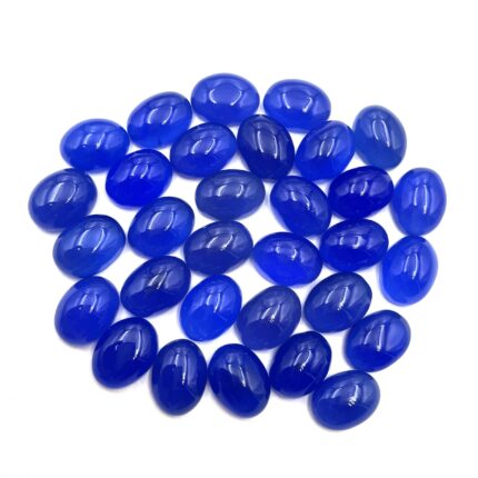 Natural Blue Chalcedony Oval Cabochon Loose Gemstone Lot 10 Pcs 12*16 MM 104 CT