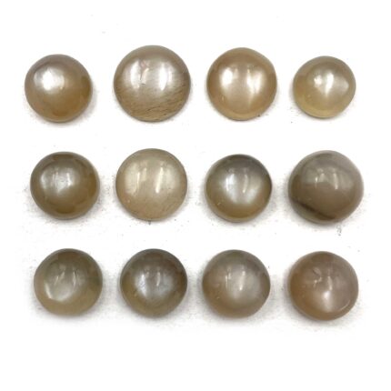 Natural Peach Moonstone Round Cabochon Loose Gemstone Lot 12 Pcs 11-14 MM 93.5CT