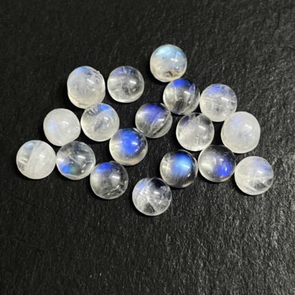 Natural Rainbow Moonstone Round Cabochon Gemstone Lot 18 Pcs 5 MM 12 CT