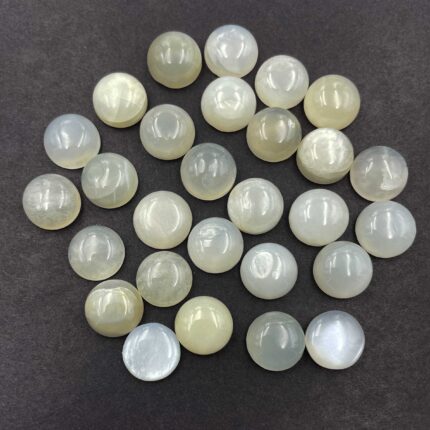 Natural White Moonstone Round Cabochon Loose Gemstone Lot 14 Pcs 13 MM 103 CT