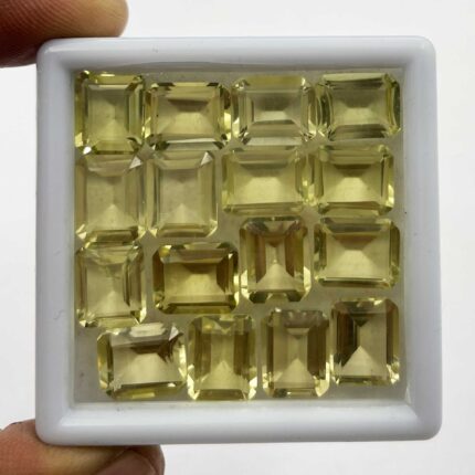 Natural Lemon Quartz Octagon Cut Loose Gemstone Lot 14 Pcs 9*11 MM 52 CT