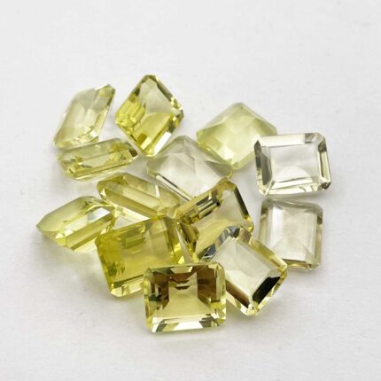 Natural Lemon Quartz Octagon Cut Loose Stone Lot 13 Pcs 10*12 MM 69 CT