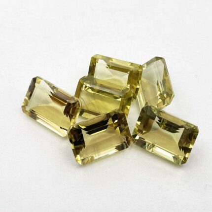 Natural Lemon Quartz Octagon Cut Loose Stone Lot 6 Pcs 10*14 MM 43 CT