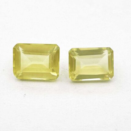 Natural Lemon Quartz Octagon Cut Loose Stone Lot 2 Pcs 10*14-11*14 MM 16 CT