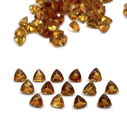 Natural Brandy Citrine Trillion Cut Loose Gemstone Lot 48 Pcs 4 MM 10 CT