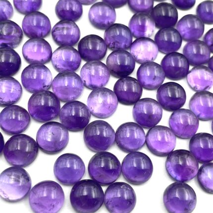 Natural Amethyst Round Cabochon Loose Gemstone Lot 53 Pcs 8 MM 102 CT