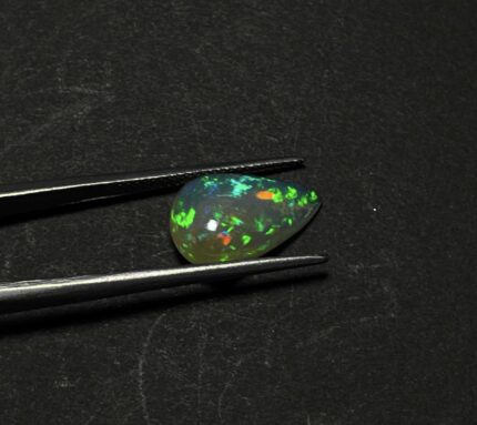 Natural Ethiopian Opal Pear Gemstone Multi Fire Opal Cabochon 9.50x15 MM 3.20 CT
