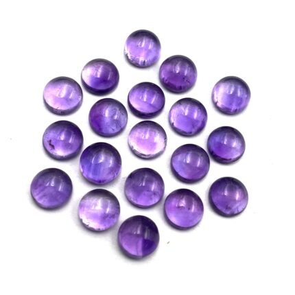 Natural African Amethyst Round Cabochon Loose Gemstone Lot 39 Pcs 8 MM 80 CT