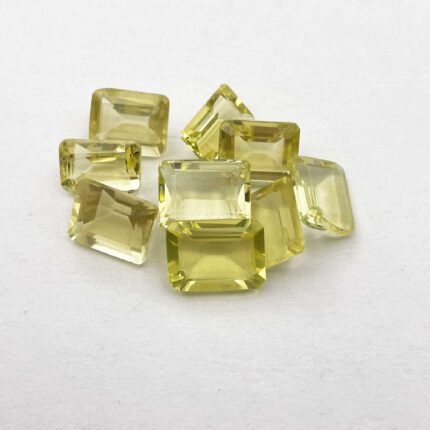 Natural Lemon Quartz Octagon Cut Loose Stone Lot 11 Pcs 8*11-10*13.50 MM 59 CT
