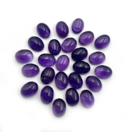 Natural African Amethyst Oval Cabochon Loose Gemstone Lot 46 Pcs 6x8 MM 60 CT