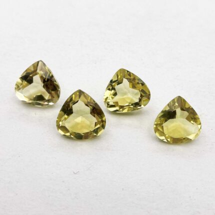 Natural Lemon Quartz Heart Cut Loose Stone Lot 4 Pcs 12-13 MM 23 CT