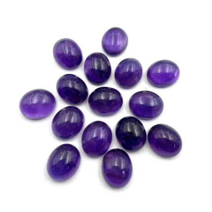 Natural Amethyst Oval Cabochon Loose Gemstone Lot 20 Pcs 10x12 MM 101 CT