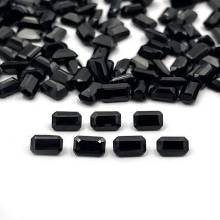 Natural Black Spinel Octagon Cut Loose Gemstone Lot 57 Pcs 3*5 MM 20 CT