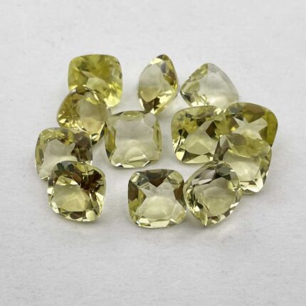 Natural Lemon Quartz Cushion Cut Loose Stone Lot 12 Pcs 15 MM 34.65 CT