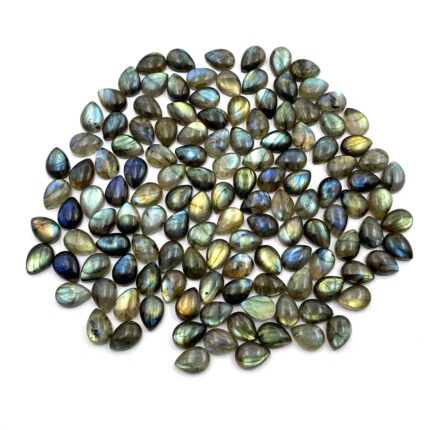 Natural Labradorite Pear Cabochon Loose Gemstone Lot 17 Pcs 10x14 MM 107 CT