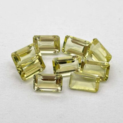 Natural Lemon Quartz Octagon Cut Loose Stone Lot 9 Pcs 7*11-7.5*12.5MM 33.75 CT