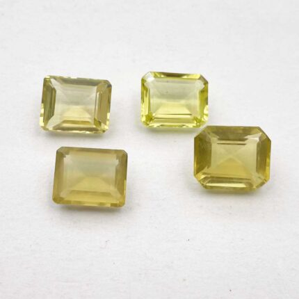 Natural Lemon Quartz Octagon Cut Loose Stone Lot 4 Pcs 10*12-11*13 MM 23 CT