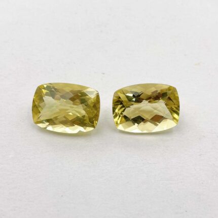 Natural Lemon Quartz Cushion Checker Cut Loose Stone Lot 2 Pcs 13*18 MM 26 CT