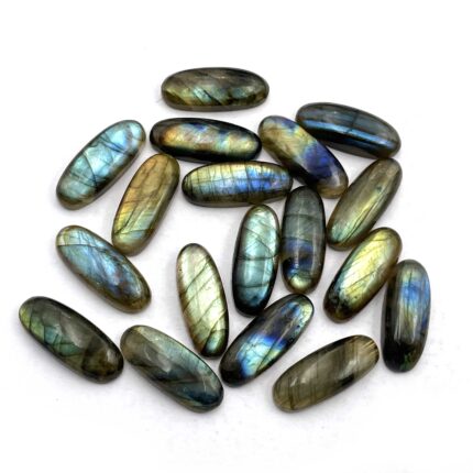 Natural Labradorite Oval Loose Gemstone Cabochon Lot 17 Pcs 9x23 MM 171 CT