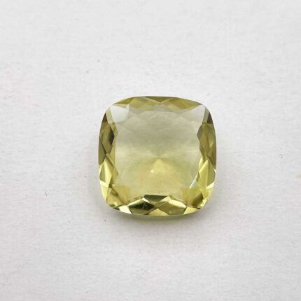 Natural Lemon Quartz Cushion Cut Loose Stone 20 MM 22 CT