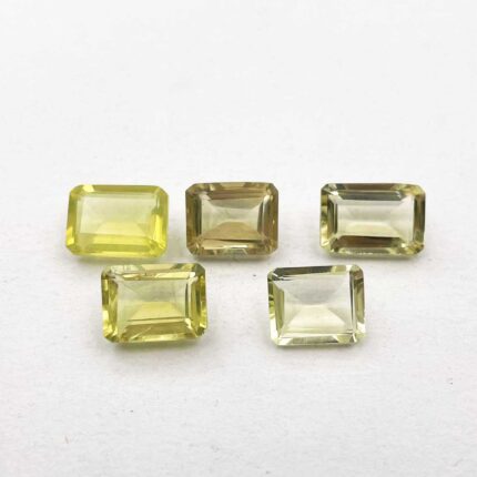 Natural Lemon Quartz Octagon Cut Loose Stone Lot 5 Pcs 8.5*10.5-8.5*12 MM 20 CT