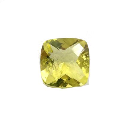 Natural Lemon Quartz Cushion Checker Cut Loose Stone 16 MM 13 CT