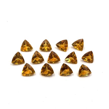 Natural Brandy Citrine Trillion Cut Loose Gemstone Lot 20 Pcs 6 MM 12 CT