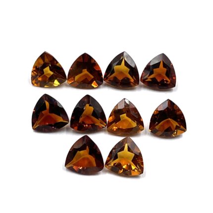 Natural Brandy Citrine Trillion Cut Loose Gemstone 10 Pcs 7 MM 9 CT