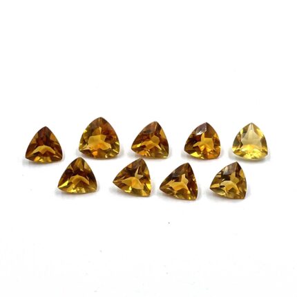 Natural Brandy Citrine Trillion Cut Loose Gemstone Lot 8 Pcs 7-8 MM 8 CT