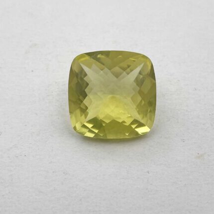 Natural Lemon Quartz Cushion Checker Cut Loose Gemstone 19 MM 22.7 CT