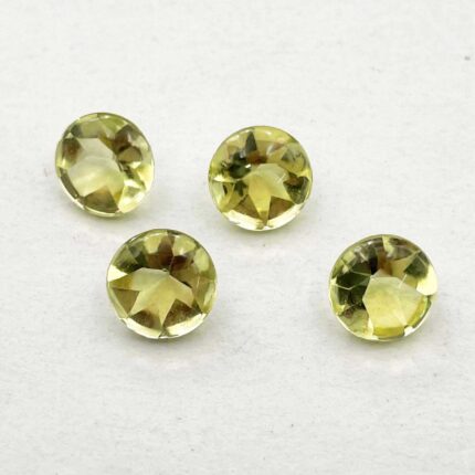 Natural Lemon Quartz Round Bufftop Loose Gemstone Lot 8 MM 8 CT 4 Pcs