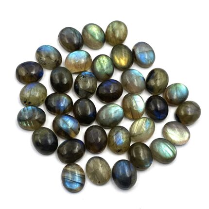 Natural Labradorite Oval Loose Gemstone Cabochon Lot 33 Pcs 9x11 MM 142 CT