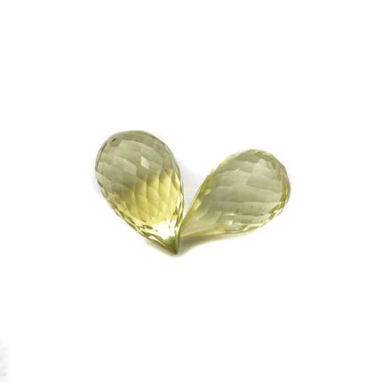 Natural Lemon Quartz Teardrop Cut Stone Lot 2 Pcs 10.5*17.5-11.5*19 MM 24 CT