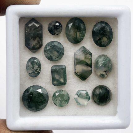 Natural Moss Agate Mix Cut Loose Gemstone Lot 33 Pcs 5-10 MM 30 CT