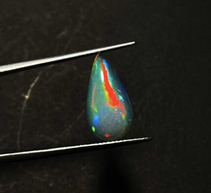 Natural Ethiopian Opal Pear Cabochon Gemstone Multi Fire Opal 9x17 MM 3.80 CT