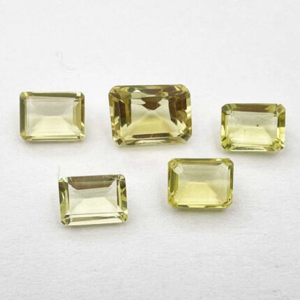 Natural Lemon Quartz Octagon Cut Loose Gemstone Lot 6*8-7.5*10 MM 8 CT 7 Pcs